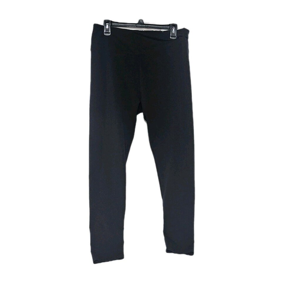 Soft Surroundings Must-Have Leggings Large Black Cotton Stretch High Rise 2FR05 - Picture 2 of 8